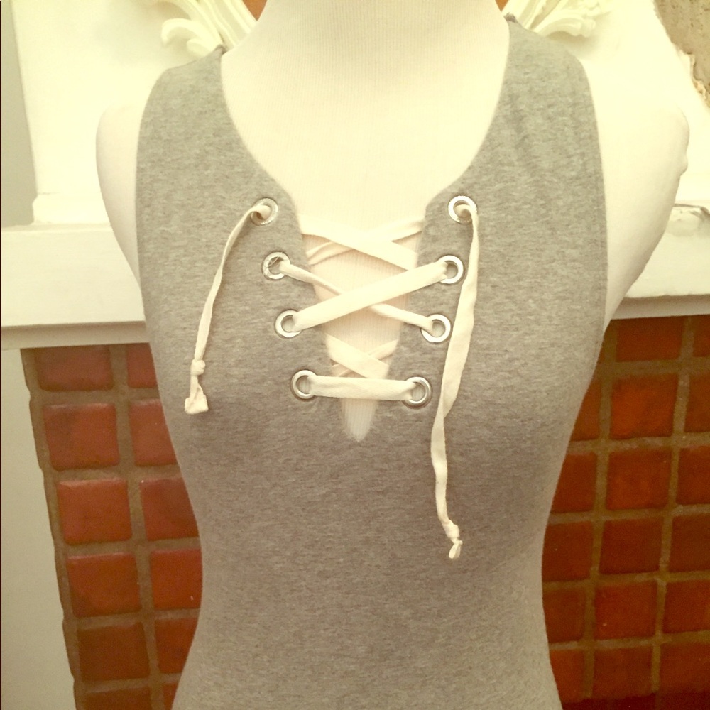 Lace up tank top